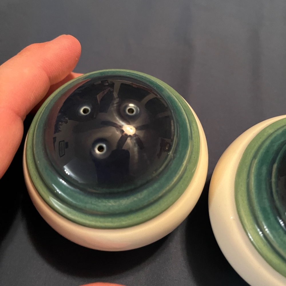 Pfaltzgraff Green and Cream Ceramic Accent